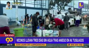 Vecinos llevan tres días sin agua tras aniego en San Juan de Lurigancho