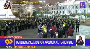 Policía detiene a sujetos por apología al terrorismo en la Plaza San Martín