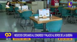 Negocios cercanos al Congreso y Palacio de Gobierno al borde de la quiebra