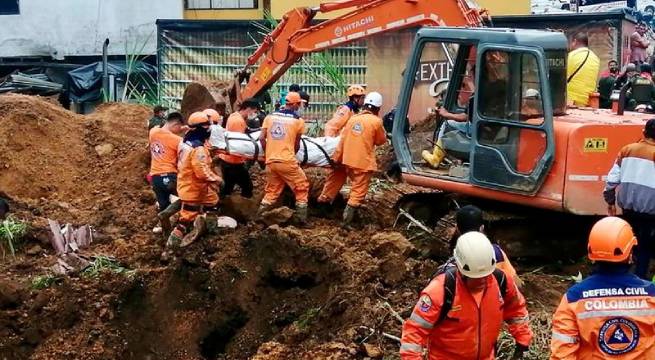 Al menos 11 muertos deja huayco en el sur de Colombia