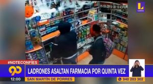 SMP: delincuentes asaltan farmacia por quinta vez en Palao