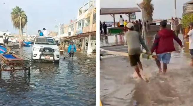 Paracas: videos muestran salida del mar que afectó a bañistas, vecinos y comerciantes