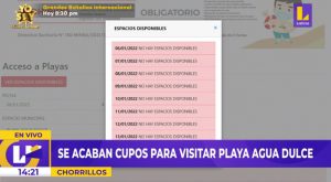 Agua Dulce: se agotan los cupos para ingresar a la playa hasta el 13 de enero