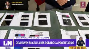 Devuelven 88 celulares robados a propietarios tras operativo en Las Malvinas