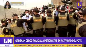 Ordenan cerco policial a periodistas en actividad del presidente Pedro Castillo