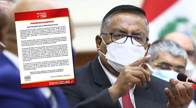 Bancada de Perú Libre respalda a ministro de Salud: «Basta del acoso mediático»