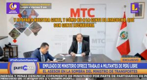 MTC: funcionario ofrece puestos de trabajo a militantes de Perú Libre