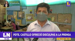Pedro Castillo ofrece disculpas a la prensa tras expresiones ofensivas