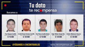 Bruno Pacheco y sobrinos de Pedro Castillo son incluidos en programa de recompensas