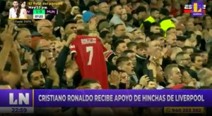 Cristiano Ronaldo recibió el apoyo de los hinchas del Liverpool