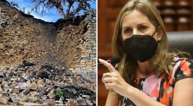 María Alva critica al Ejecutivo por inacciones tras derrumbe de muro en la Fortaleza de Kuélap