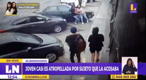 Chorrillos: joven casi es atropellada por sujeto que la acosaba