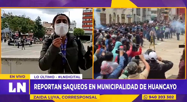 Huancayo: reportan saqueos en centros comerciales y destrozos en la sede del Gobierno Regional