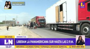 Manifestantes liberan la Panamericana Sur hasta las 2 de la tarde de este miércoles