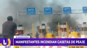 Paro de transportistas: manifestantes incendian casetas de peaje en Ica