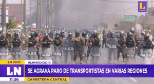 Paro de transportistas: manifestantes bloquean paso en Carretera Central