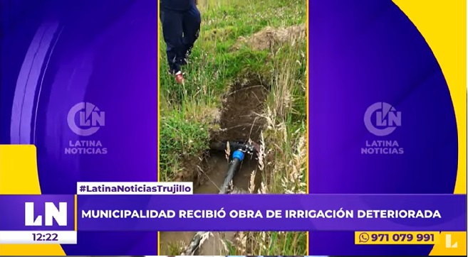 La Libertad: municipio recepcionó obra de irrigación en mal estado