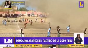 Piura: remolino aparece durante un partido de la Copa Perú