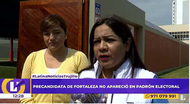 Trujillo: precandidata de movimiento Fortaleza no apareció en el padrón electoral
