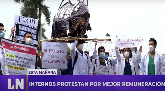Trujillo: estudiantes de Medicina protestaron contra el Minsa por mejores condiciones laborales
