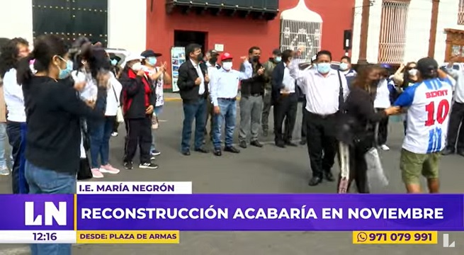 Trujillo: padres protestaron por reconstrucción de colegio María Negrón Ugarte