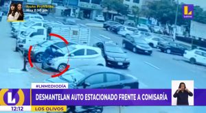 Los Olivos: desmantelan auto estacionado frente a comisaría