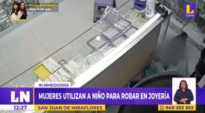 SJM: mujeres utilizan a niño para robar mercadería en joyería