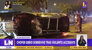 Surco: chofer ebrio sobrevive tras violento accidente en la avenida Javier Prado