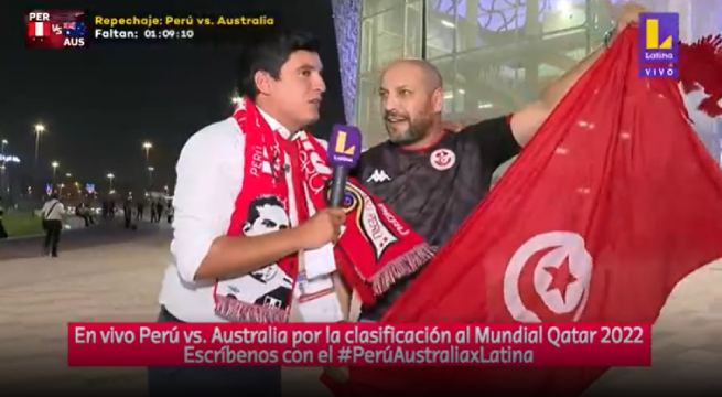 Hincha de Túnez alienta a la Selección Peruana en la repesca mundialista