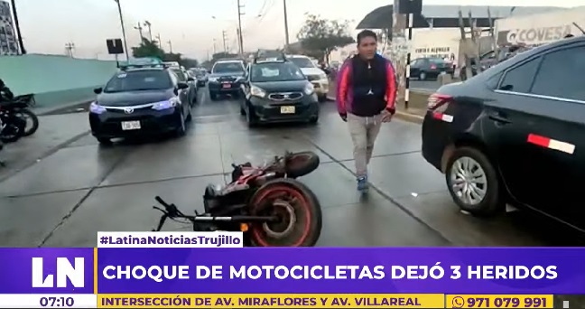 Trujillo: choque entre dos motocicletas dejó tres heridos