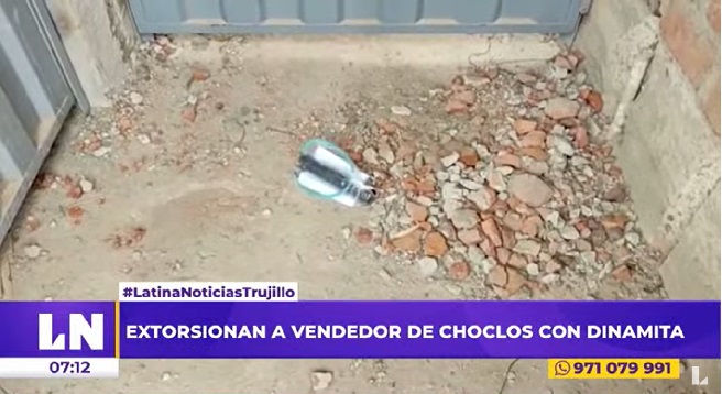 Trujillo: extorsionadores dejan dinamita en casa de comerciante