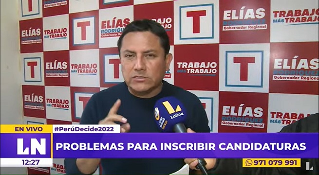 Trujillo: Elías Rodríguez reportó problemas para inscribir candidaturas al JEE