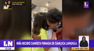 Niña cumplió su sueño y recibió camiseta firmada de Gianluca Lapadula