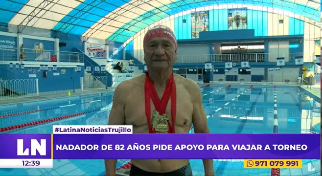 Trujillo: nadador de 82 años pidió apoyo para viajar a torneo internacional