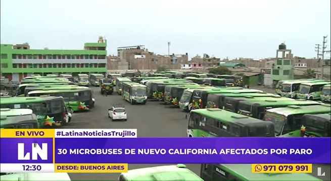 Trujillo: empresa Nueva California suspendió servicio por ataques a sus buses en paro