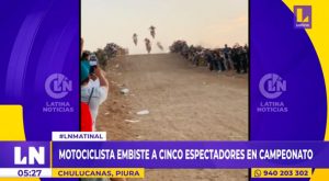 Piura: motocilcista embiste a cinco espectadores en campeonato