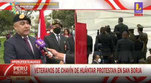 Veteranos del comando Chavín de Huántar protestan en San Borja