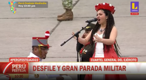 Lilian Cornelio fue la encargada de interpretar el Himno Nacional en la Gran Parada Militar
