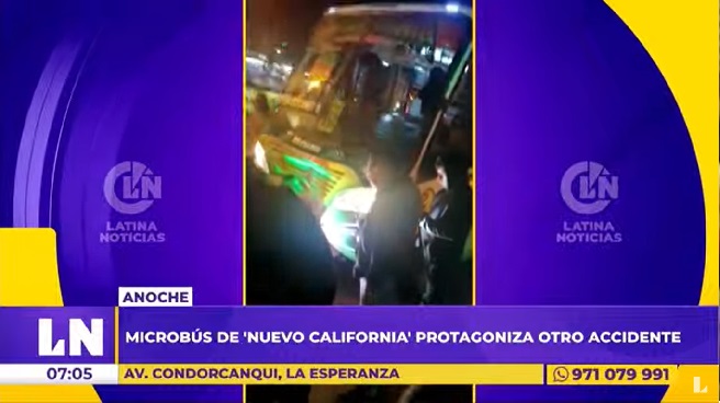 Trujillo: un herido dejó choque entre bus de empresa Nuevo California y motocicleta