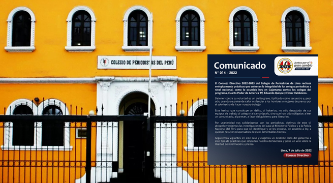 Colegio de Periodistas del Perú cataloga de “vejamen” secuestro de periodistas en Cajamarca