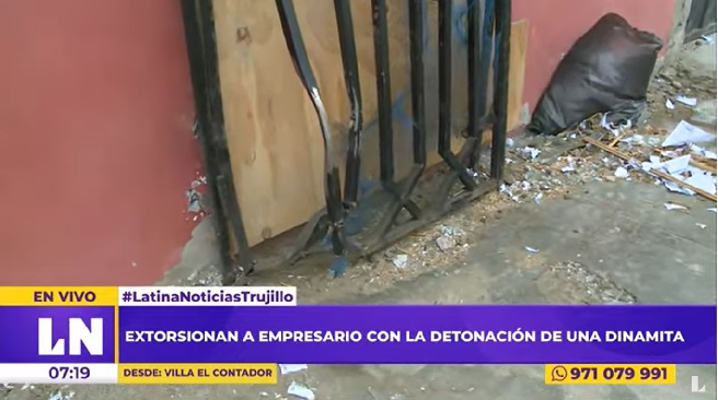 Trujillo: extorsionador detonó dinamita en puerta de casa de Villa El Contador