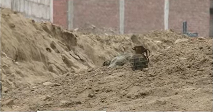 Trujillo: niño que jugaba debajo de máquina mezcladora encontró una granada de guerra