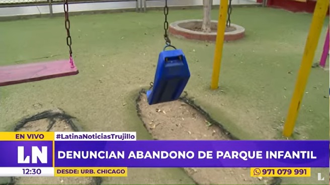 Trujillo: denuncian abandono de parque infantil en urbanización Chicago