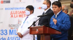 Pedro Castillo: Más de 33 millones de peruanos cuentan con un seguro de salud