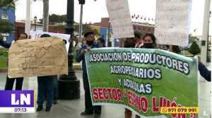 Trujillo: agricultores protestan contra obras de encauzamiento de quebradas