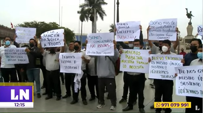Trujillo: conductores de empresa Nueva California protestan contra suspensión de circulación