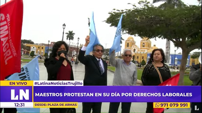 Día del Maestro en Trujillo: jornada estuvo marcada por protestas en la plaza de armas