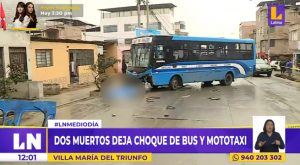 Villa María del Triunfo: choque de bus y mototaxi deja dos muertos