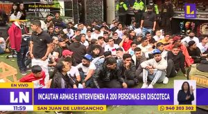 SJL: intervienen a más de 200 personas e incautan armas en discoteca