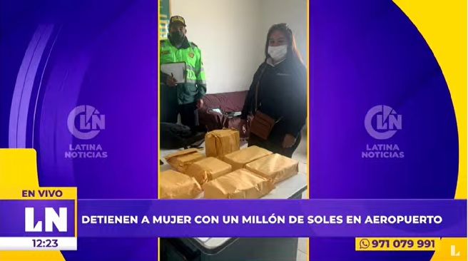Trujillo: detienen en aeropuerto a mujer que llevaba S/ 1 millón en maletas
